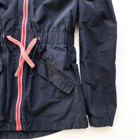 Bench navy blue light zip up long jacket EUC 9-10Y - Picture 3 of 7